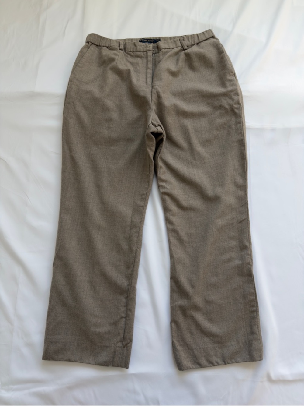 Pendleton Wool Pants Petite 12 Mocha Brown Lined Straight Leg USA Made